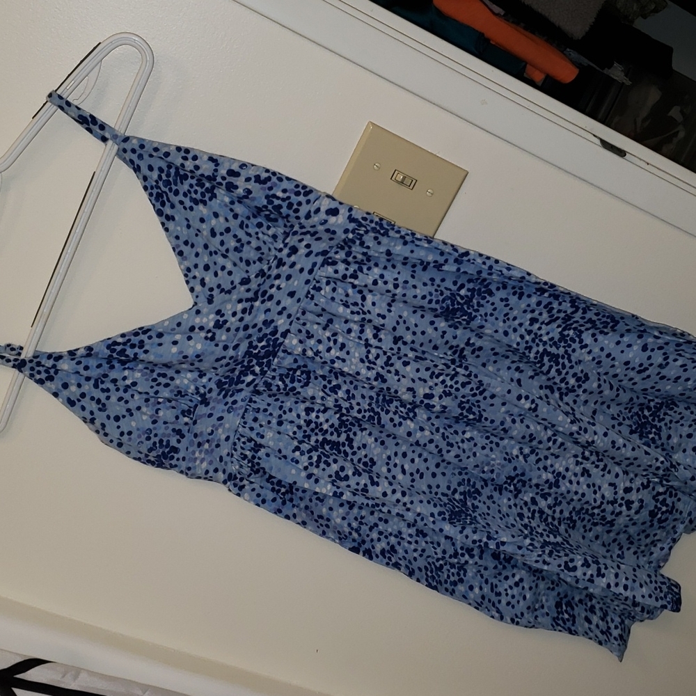 Womens cute dress with blue polka dots
